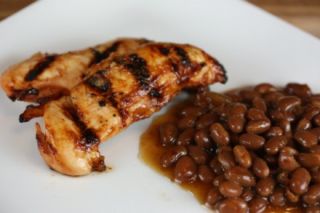Bbq Chicken Fingers & Beans recipe